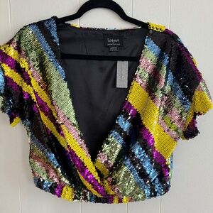 Anthropologie Sequins Blouse